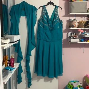 A-Line/PrincessV-Neck Tea-Length Chiffon